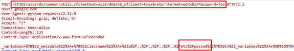 Image showing Decoded URL Request Decoded URL request revealing the target file path.