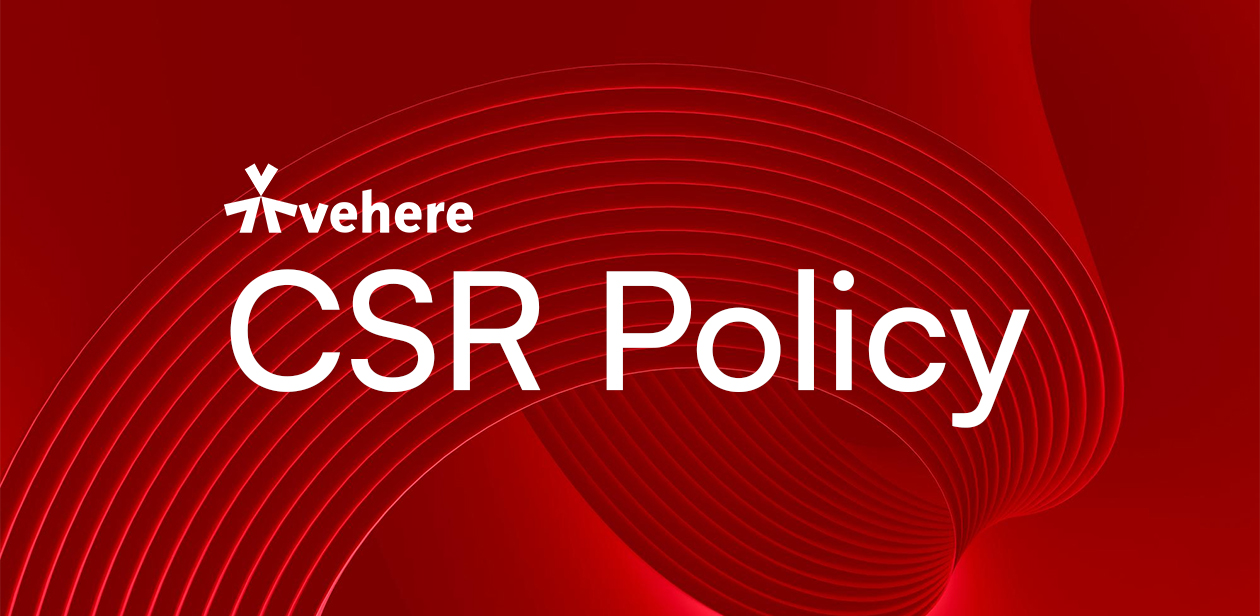 Vehere Corporate Social Responsibility (CSR) policy and sustainability initiatives