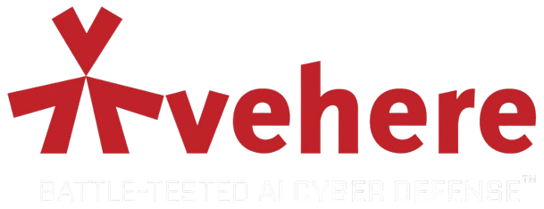 Vehere logo featuring the Battle-Tested AI Cyber Defense tagline, representing the company's AI-powered cybersecurity and network defense solutions.