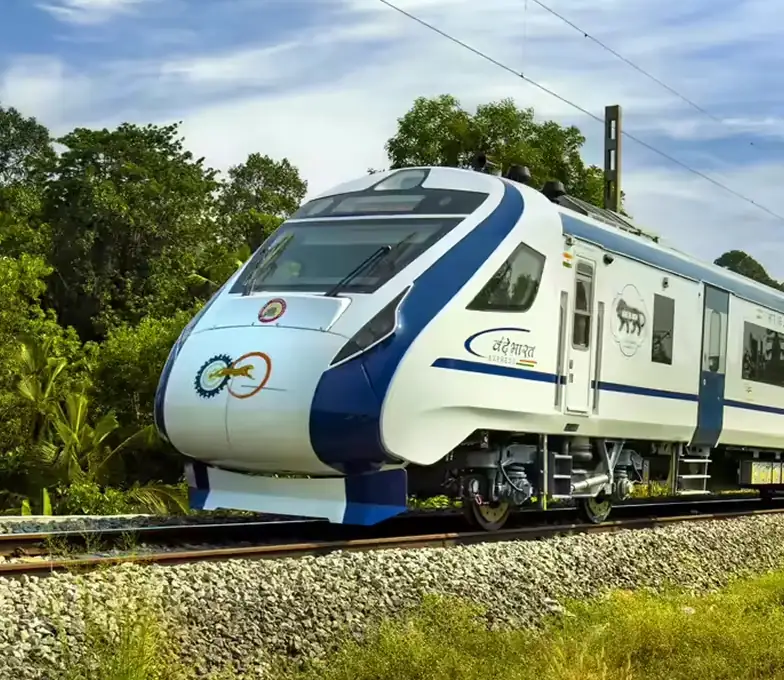 Modern Indian passenger train representing a railway cybersecurity case study focused on protecting rail transportation networks and critical infrastructure.
