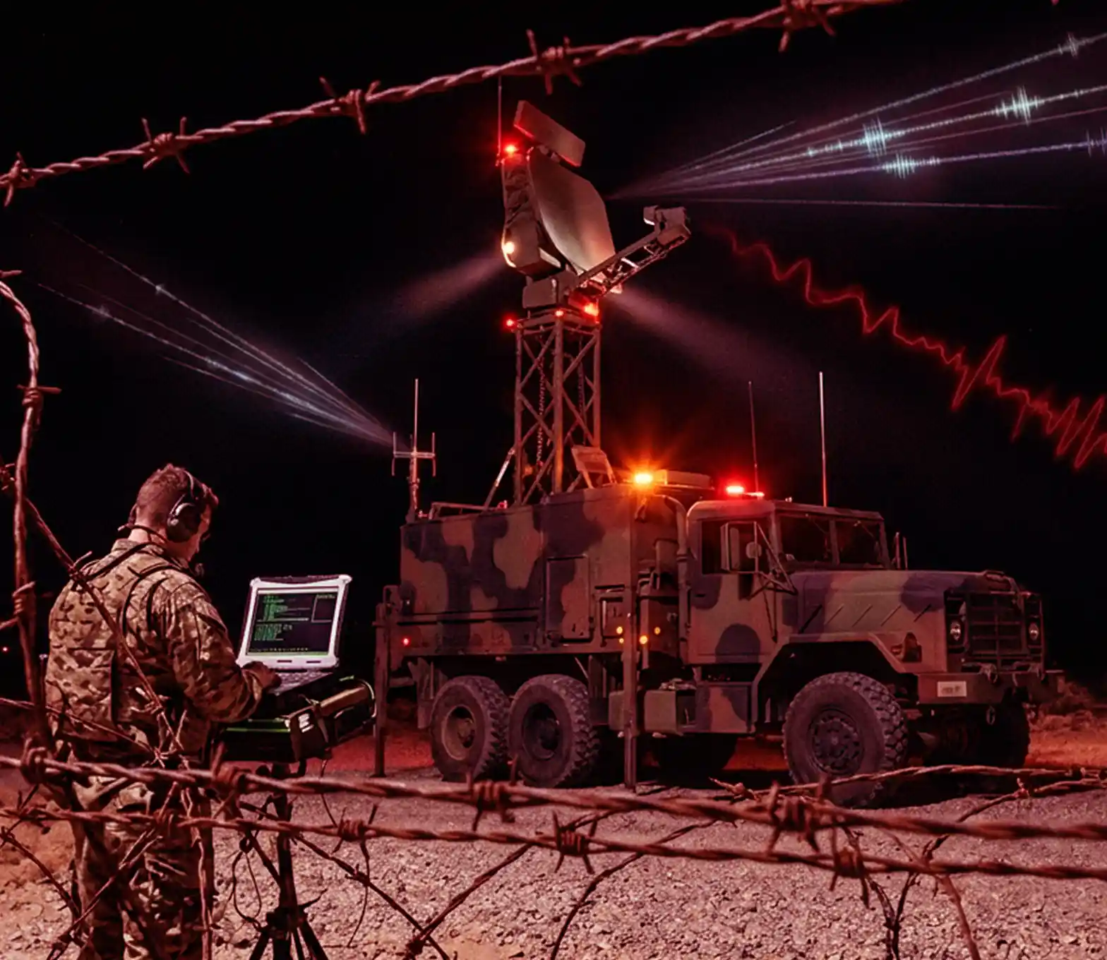 Military communications monitoring system supporting cross-border espionage detection through lawful bulk interception and signal intelligence.
